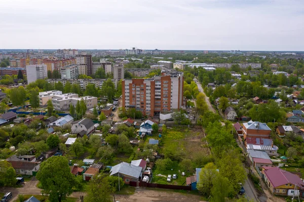 Stad Ivanovo Luchtfoto Uitzicht Een Zomerse Bewolkte Dag — Stockfoto