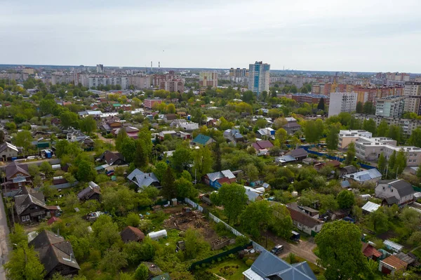 Letecký Výhled Město Ivanovo Letním Oblačném Dni — Stock fotografie