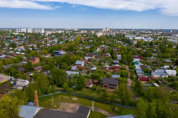 Stad Ivanovo Luchtfoto Uitzicht Een Zomerse Bewolkte Dag — Stockfoto