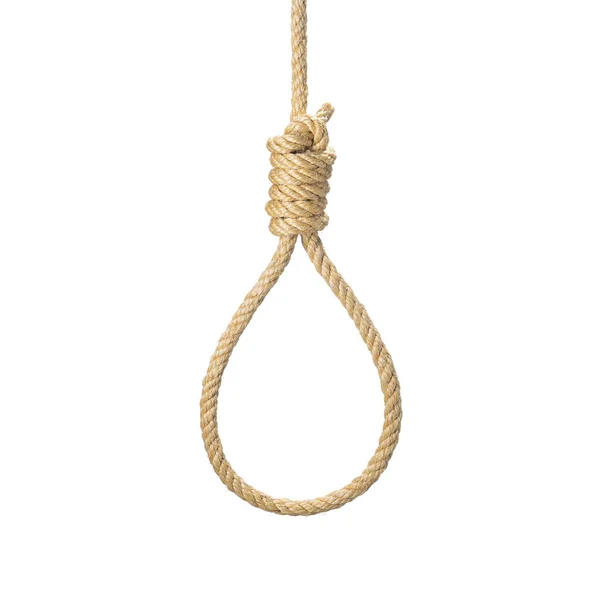 Rope Noose Hangman Suicide Made Natural Fiber Rope Isolate White — Stock Photo, Image