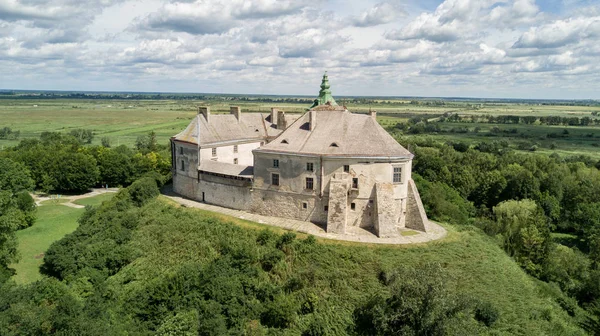 Castillo Olesko Región Lviv Ucrania Desde Dron — Foto de Stock