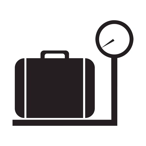 Gepäckwaage Symbolvektor auf weißem Hintergrund, Gepäckwaage trendy gefüllte Symbole aus Flughafen-Terminal-Sammlung, Gepäckwaage einfache Elemente Illustration — Stockvektor