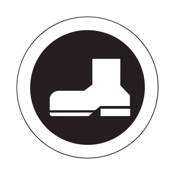 Segno vettore obbligatorio - Indossare calzature protettive, simbolo di avvio, etichetta, adesivo — Vettoriale Stock