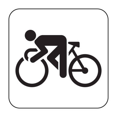 Bisikletçi - siyah vektör simgesi ve gri tonlarında on simge