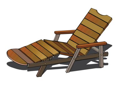 şezlong beyaz zemin üzerine