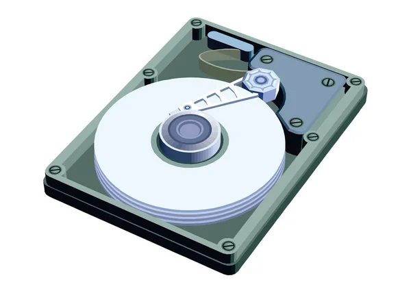 Sabit disk sürücüsü veya Beyaz arka planda düz tarzda Hdd simgesi