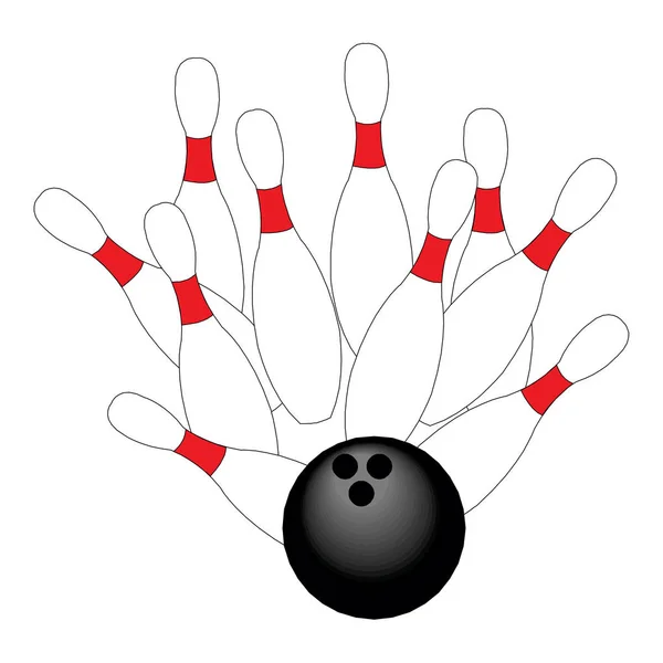 Bowling pin simgesi vektörü. Bowling oyunu işareti simgesi. Bowling logo illüstrasyon. Beyaz arka planda basit tasarım stili. — Stok Vektör