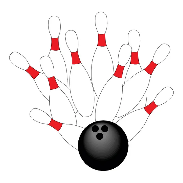 Bolos vector icono pin. Juego de bolos icono signo. Ilustración del logotipo de Bowling. Estilo de diseño simple sobre fondo blanco . — Archivo Imágenes Vectoriales