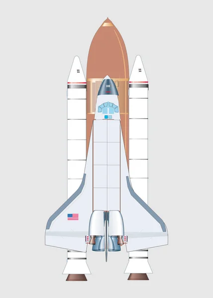 Raketenstart, ship.vector, Illustrationskonzept eines Geschäftsprodukts auf einem Markt. — Stockvektor