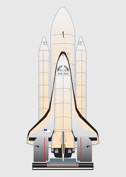 Raketenstart, ship.vector, Illustrationskonzept eines Geschäftsprodukts auf einem Markt. — Stockvektor