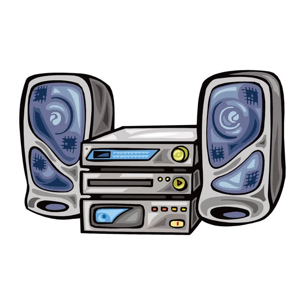 Vicces boom Box fehér háttér — Stock Vector