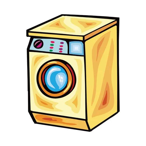 白い背景に隔離された洗濯機 — ストックベクタ