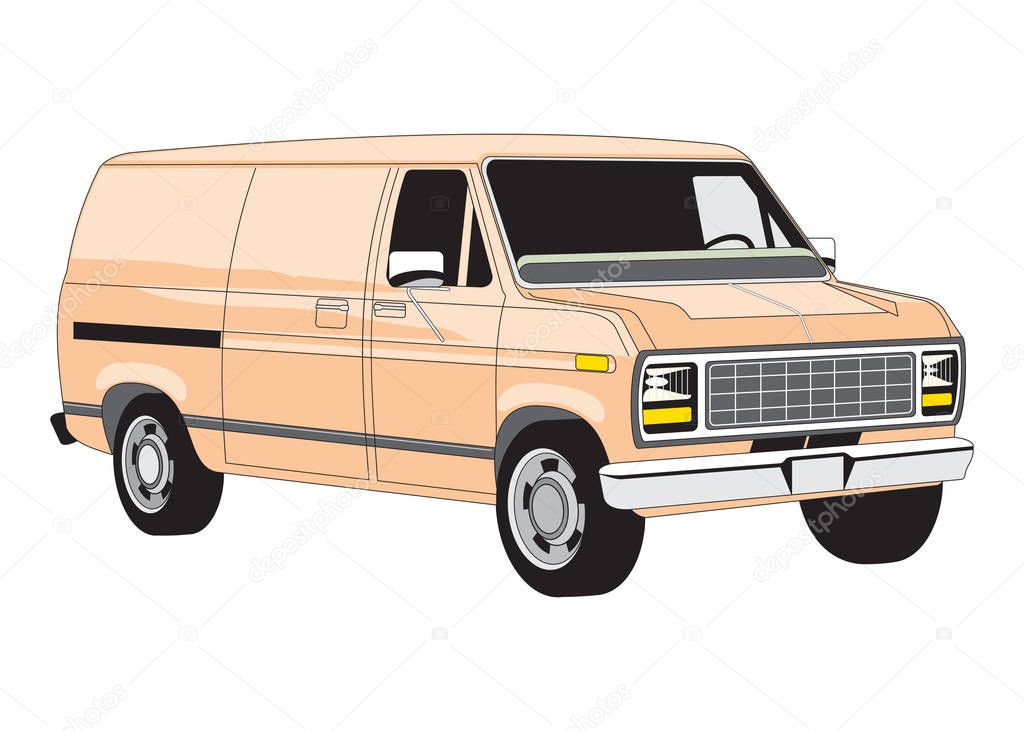 Off-road car on white background. Image of a pickup truck in a realistic style. Vector illustration