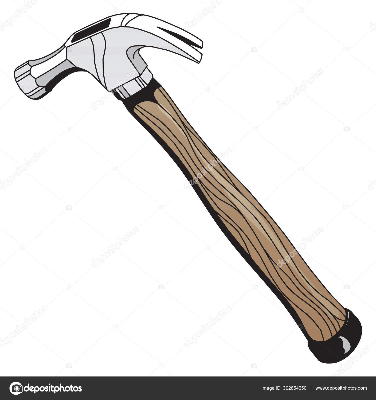 Image vectorielle Marteau de griffe de dessin animé coloré. Outil bricoleur  pour la réparation de la maison. Illustration vectorielle thématique de  construction pour icône, logo, autocollant, patch, étiquette, enseigne,  badge, certificat ou, image size:1600x1700