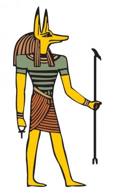 Anubis beyaz izole düz vektör tasarımı