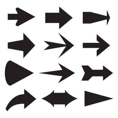 vektör çizim siyah ok simgeleri.