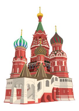 Moskova kenti renkli amblemi ile St. Basil Katedrali, kurdele li 