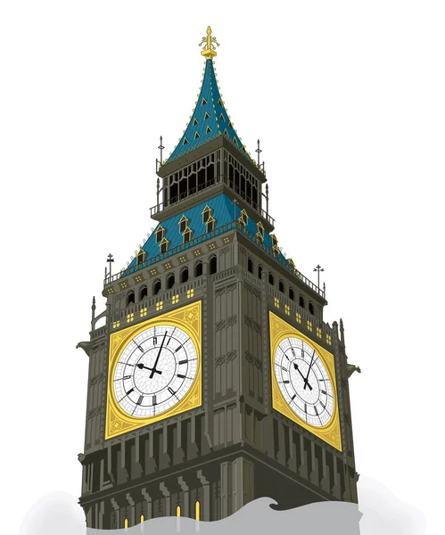 Лондонский векторный рисунок башни Бигбена — стоковый вектор