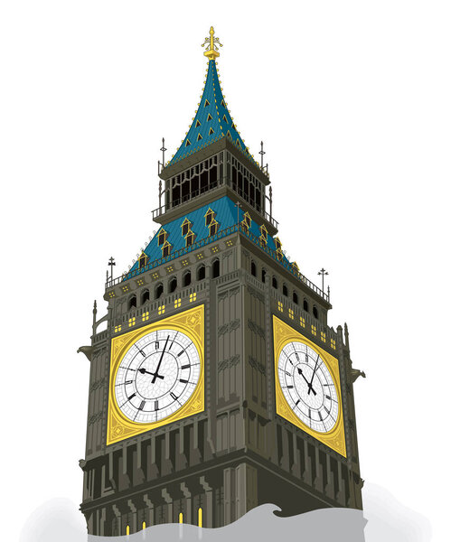 London Bigben tower sketch building design vector art