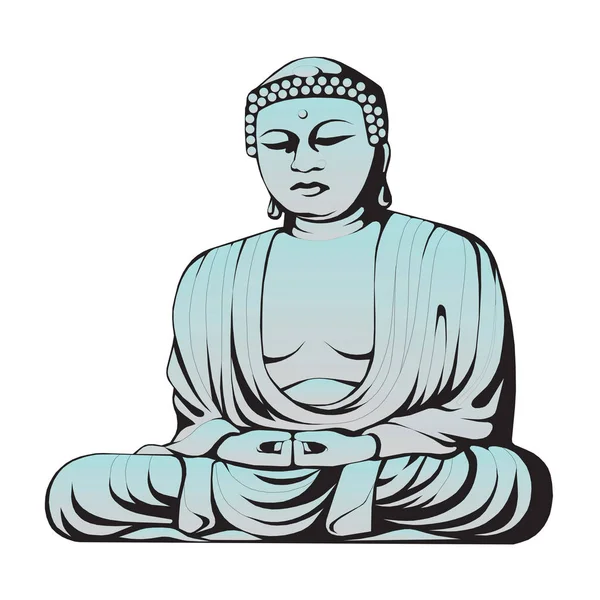 Budha great statue taiwan religion — Stock Vector