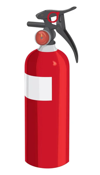 Extintor vermelho sobre fundo branco isolado . — Vetor de Stock