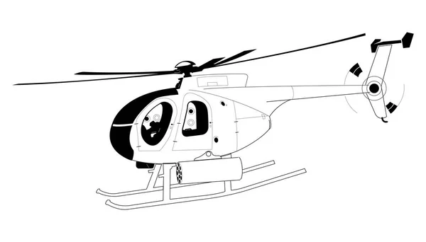 Helikopter. Svartvit vektor ikon eps10 — Stock vektor