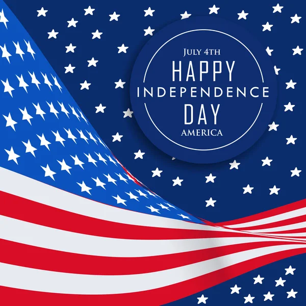 Dia de independência de EUA. 4 de julho feliz dia da independência da América — Vetor de Stock