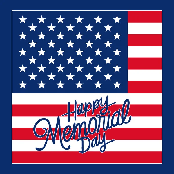 Memorial Day fundo com bandeira dos EUA e letras. Modelo para o projeto Memorial Day. Vetor EPS 10 . — Vetor de Stock