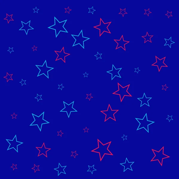 Vector - Gloeiende neon blauwe sterren achtergrond — Stockvector