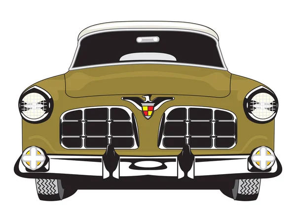 Vintage coche marrón sobre fondo blanco . — Vector de stock