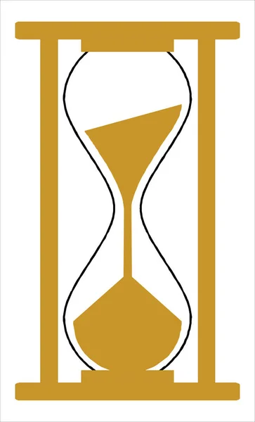 Clessidra, sabbia, icona del tempo. Illustrazione vettoriale, design piatto — Vettoriale Stock