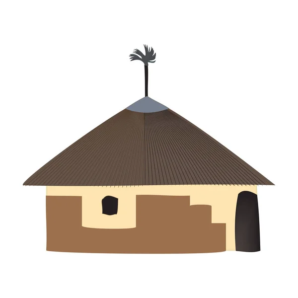 Pueblo tiki hut icono. Ilustración de dibujos animados de aldea tiki hut vector icono logotipo aislado sobre fondo blanco — Archivo Imágenes Vectoriales