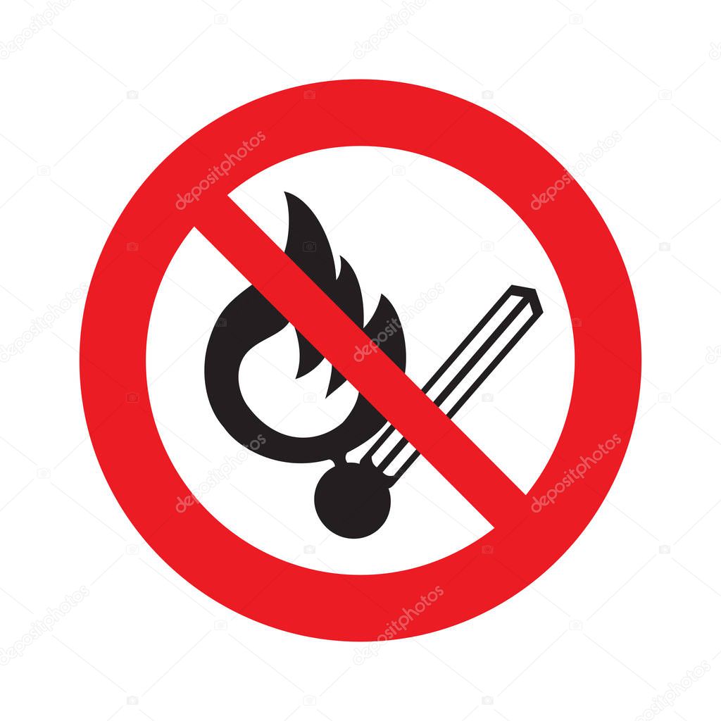 No match fire sign vector illustration isolated on white background