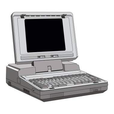 beyaz arka plan üzerinde bir monitör ile eski bilgisayar ünitesi