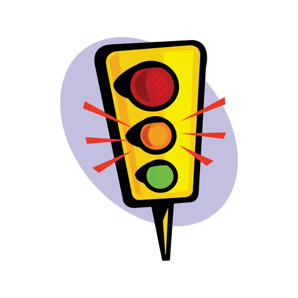 Trafik ışığı simgesi. Trafik ışığı vektör simgesi web için karikatür çizimi — Stok Vektör