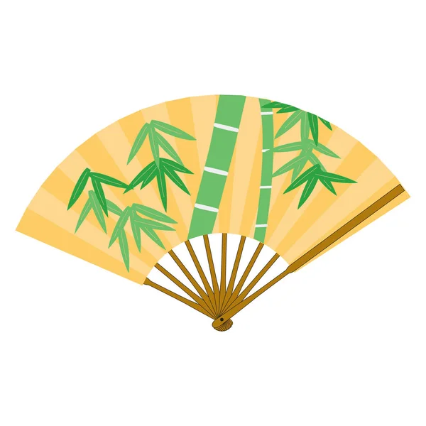 Tradisional Folding Fans dengan bunga. Ilustrasi vektor . - Stok Vektor