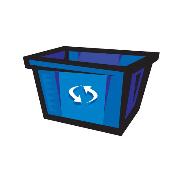 Moderní modrá recyklace na bílém pozadí. — Stockový vektor