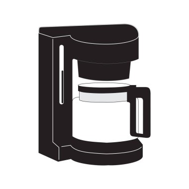 kahve makinesi üzerinde beyaz izole