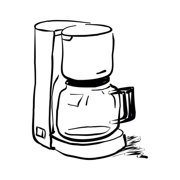 Kaffeemaschine isoliert auf weiß — Stockvektor