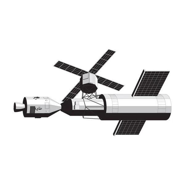 İzole sputnik. uydu beyaz arka plan. gökada uzay vericisi — Stok Vektör