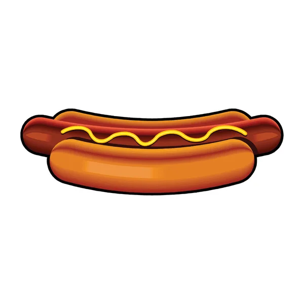 Hotdog. Vector isolated flat illustration fast food for poster, menus, brochure, web and icon fastfood. — Stock Vector