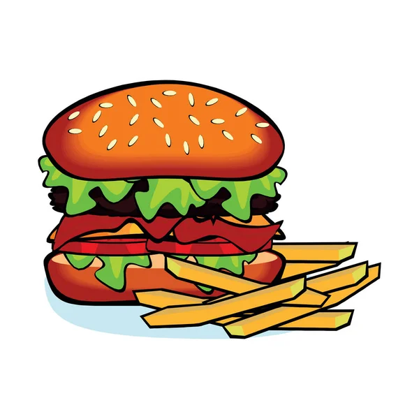 Icono de hamburguesa aislado sobre fondo blanco — Vector de stock