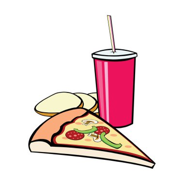 Beyaz izole soad ile lezzetli pizza