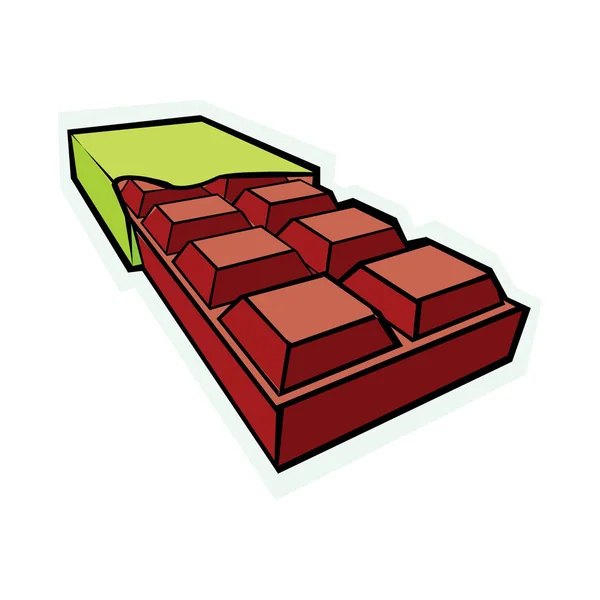 Vettore barra di cioccolato isolato su bianco — Vettoriale Stock