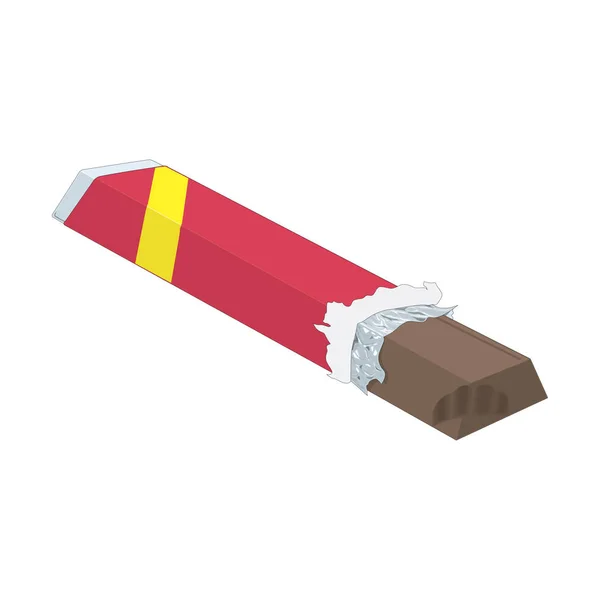 Chocoladereep vector geïsoleerd op wit — Stockvector