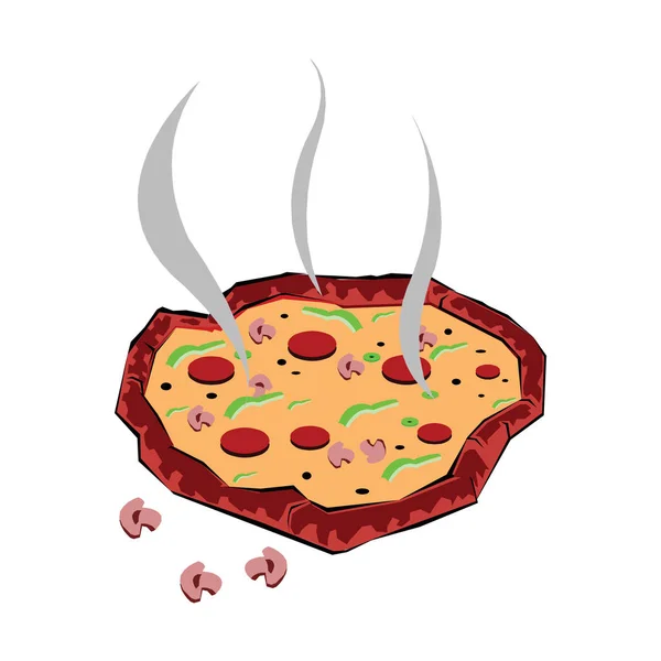 Вкусная пицца на белом — стоковый вектор