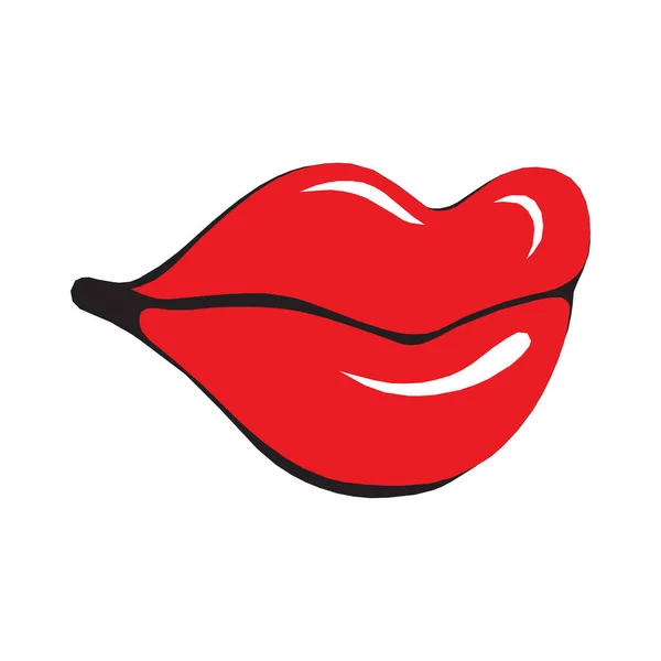 Ikona ust. sexy czerwony usta ilustracja — Wektor stockowy