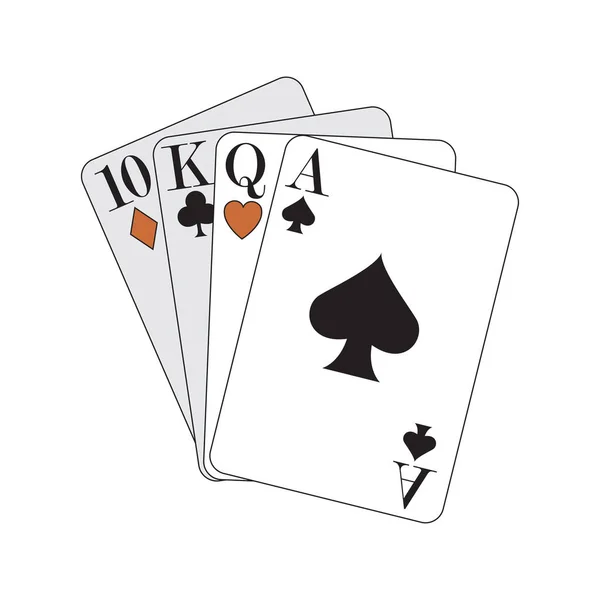 Elmas kulüpleri maça ve kalpleri dört as düşmek ya da poker oyun kartları sinek