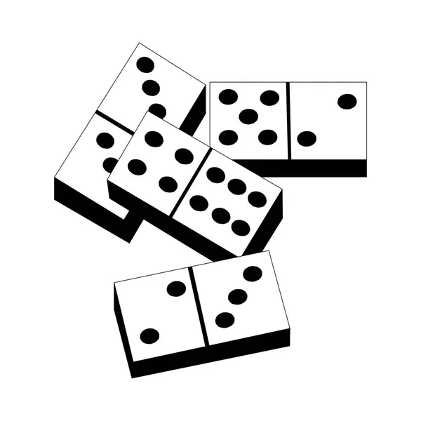 Riga di bianco su sfondo bianco. Concetto di effetto Domino. Illustrazione vettoriale in stile isometrico piatto — Vettoriale Stock