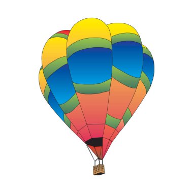 beyaz zemin üzerine sıcak hava balonu